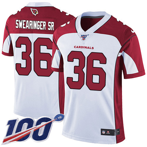 Arizona Cardinals #36 D.J. Swearinger Sr. White Men's Stitched 100th Season Vapor Limited Jersey Men's cheap jerseys for sale - CheapJerseys.Shop