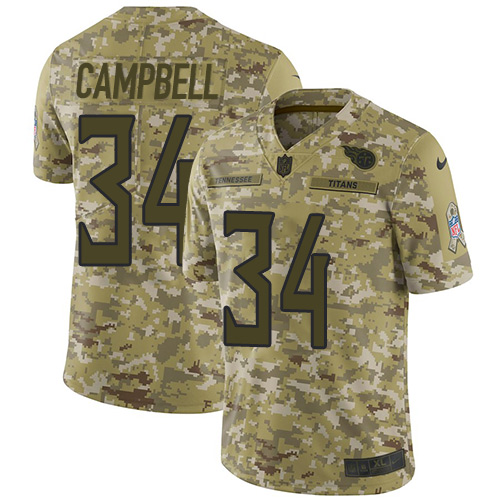 Tennessee Titans #34 Earl Campbell Camo Men's Stitched Limited 2018 Salute To Service Jersey Men's cheap jerseys for sale - CheapJerseys.Shop