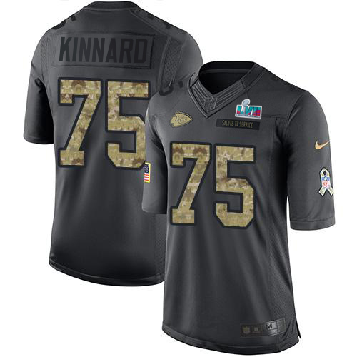 Chiefs #75 Darian Kinnard Black Super Bowl LVII Patch Youth Stitched Limited 2016 Salute To Service Jersey cheap jerseys for sale - CheapJerseys.Shop