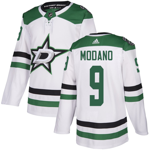 Dallas Stars #9 Mike Modano White Road Authentic Stitched Jersey Men's cheap jerseys for sale - CheapJerseys.Shop