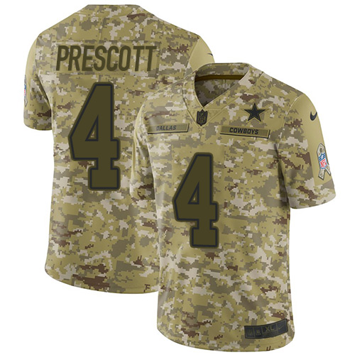 Cowboys #4 Dak Prescott Camo Men's Stitched Limited 2018 Salute To Service Jersey cheap jerseys for sale - CheapJerseys.Shop