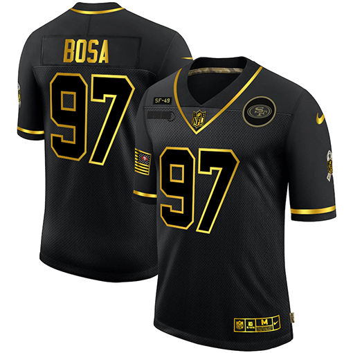 San Francisco 49ers #97 Nick Bosa Men's 2020 Salute To Service Golden Limited Jersey Black cheap jerseys for sale - CheapJerseys.Shop
