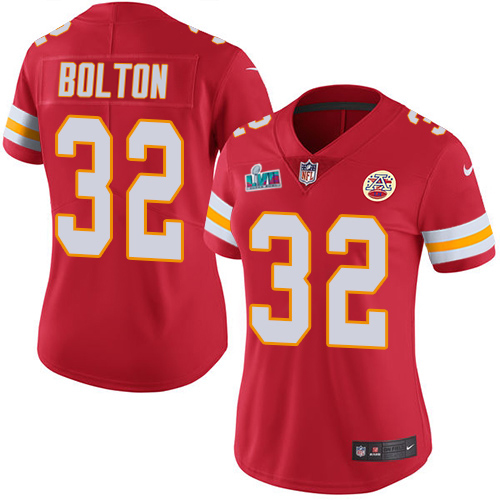 Chiefs #32 Nick Bolton Red Team Color Super Bowl LVII Patch Women's Stitched Vapor Untouchable Limited Jersey cheap jerseys for sale - CheapJerseys.Shop