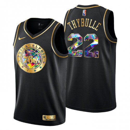 Philadelphia Philadelphia 76ers #22 Matisse Thybulle Mens Golden Edition Diamond Logo 2021/22 Swingman Jersey - Black Mens cheap jerseys for sale - CheapJerseys.Shop