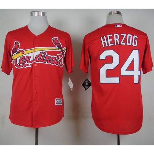 St.Louis Cardinals #24 Whitey Herzog Red Cool Base Stitched Jersey Men's cheap jerseys for sale - CheapJerseys.Shop
