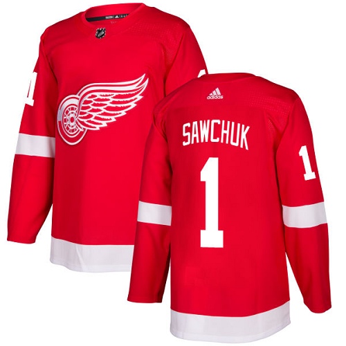 Detroit Red Wings #1 Terry Sawchuk Red Home Authentic Stitched Jersey Men's cheap jerseys for sale - CheapJerseys.Shop