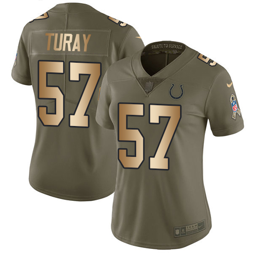 Indianapolis Colts #57 Kemoko Turay Olive/Gold Women's Stitched Limited 2017 Salute to Service Jersey Womens cheap jerseys for sale - CheapJerseys.Shop