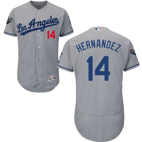 Los Angeles Dodgers #14 Enrique Hernandez Grey Flexbase Authentic Collection 2018 World Series Stitched Jersey Men's cheap jerseys for sale - CheapJerseys.Shop