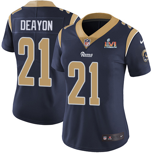 Los Angeles Rams #21 Donte Deayon Navy Blue Team Color Super Bowl LVI Patch Women's Stitched Vapor Untouchable Limited Jersey Womens cheap jerseys for sale - CheapJerseys.Shop