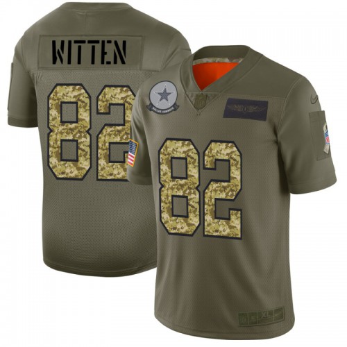 Dallas Dallas Cowboys #82 Jason Witten Men's 2019 Olive Camo Salute To Service Limited Jersey Men's cheap jerseys for sale - CheapJerseys.Shop