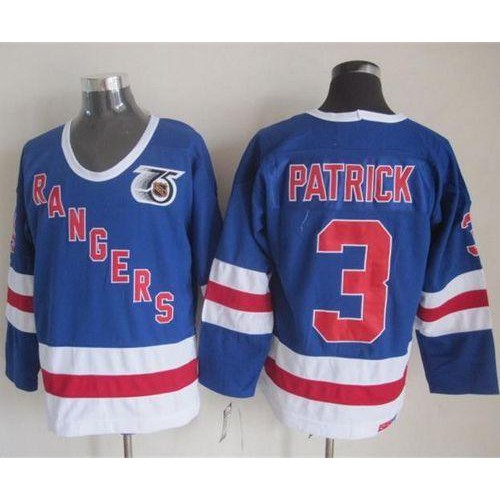 New York Rangers #3 James Patrick Blue CCM 75TH Stitched Jersey Men's cheap jerseys for sale - CheapJerseys.Shop