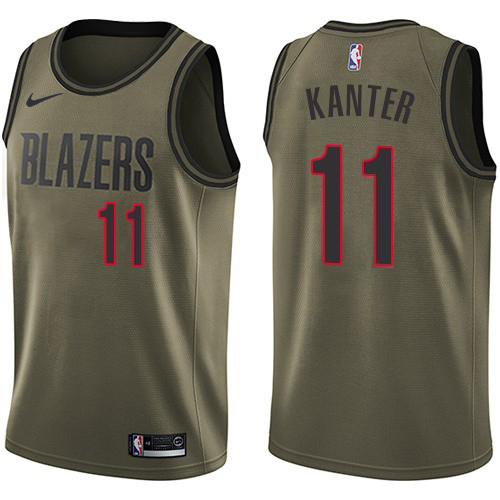 Portland Trail Blazers #11 Enes Kanter Green Salute to Service Youth Swingman Jersey Youth cheap jerseys for sale - CheapJerseys.Shop