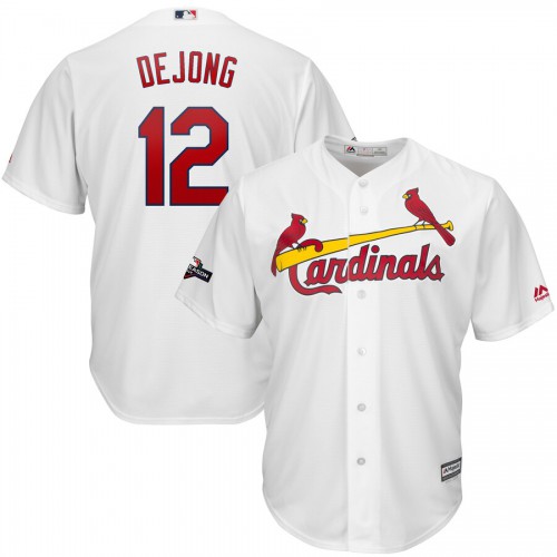 St. Louis St.Louis Cardinals #12 Paul DeJong Majestic 2019 Postseason Official Cool Base Player Jersey White Men's cheap jerseys for sale - CheapJerseys.Shop