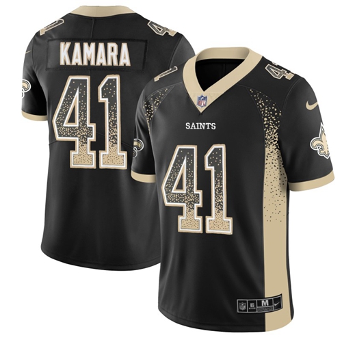 Saints #41 Alvin Kamara Black Team Color Men's Stitched Limited Rush Drift Fashion Jersey cheap jerseys for sale - CheapJerseys.Shop