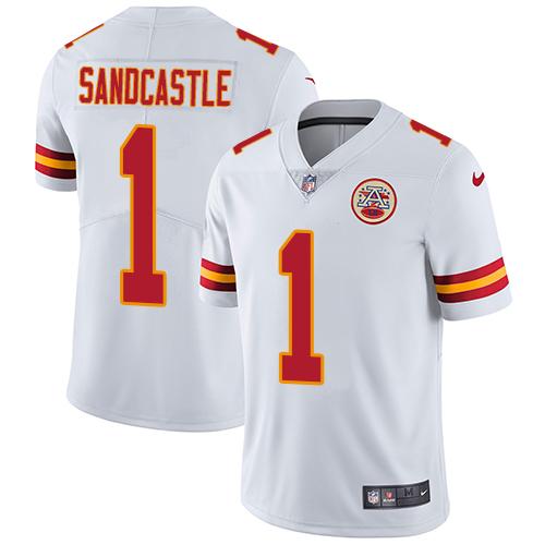 Kansas City Chiefs #1 Leon Sandcastle White Men's Stitched Vapor Untouchable Limited Jersey Men's cheap jerseys for sale - CheapJerseys.Shop