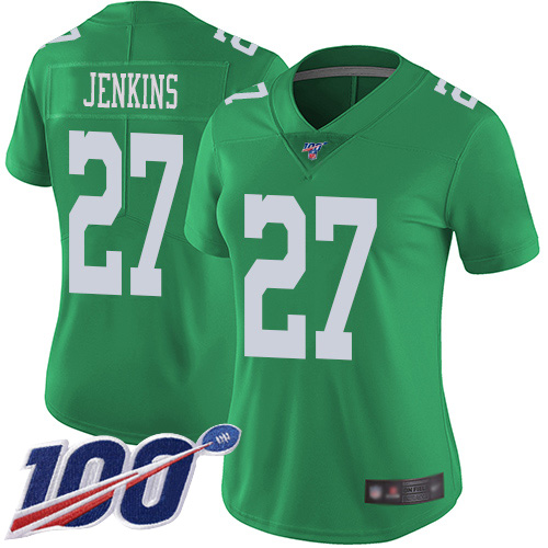 Philadelphia Eagles #27 Malcolm Jenkins Green Women's Stitched Limited Rush 100th Season Jersey Womens cheap jerseys for sale - CheapJerseys.Shop
