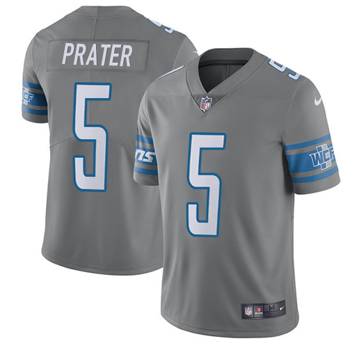 Detroit Lions #5 Matt Prater Gray Men's Stitched Limited Rush Jersey Men's cheap jerseys for sale - CheapJerseys.Shop