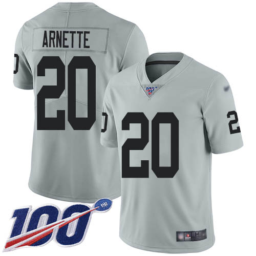 Las Vegas Raiders #20 Damon Arnette Silver Youth Stitched Limited Inverted Legend 100th Season Jersey Youth cheap jerseys for sale - CheapJerseys.Shop