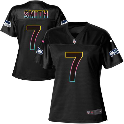 Seahawks #7 Geno Smith Black Women's Fashion Game Jersey cheap jerseys for sale - CheapJerseys.Shop