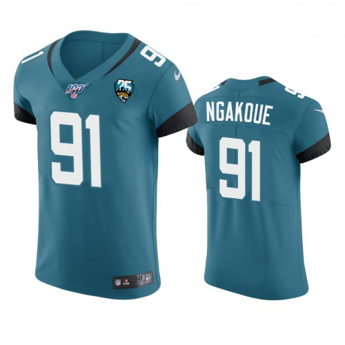 Jacksonville Jacksonville Jaguars #91 Yannick Ngakoue Teal 25th Season Vapor Elite Stitched Jersey Men's cheap jerseys for sale - CheapJerseys.Shop