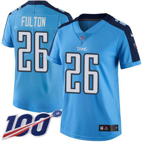 Tennessee Titans #26 Kristian Fulton Light Blue Women's Stitched Limited Rush 100th Season Jersey Womens cheap jerseys for sale - CheapJerseys.Shop