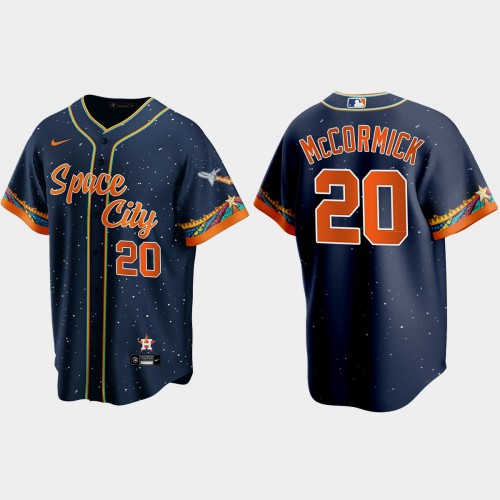 Houston Houston Astros #20 Chas Mccormick Navy Men's 2021 City Connect Replica Jersey Men's cheap jerseys for sale - CheapJerseys.Shop