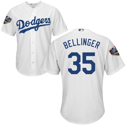 Los Angeles Dodgers #35 Cody Bellinger White Cool Base 2018 World Series Stitched Youth Jersey Youth cheap jerseys for sale - CheapJerseys.Shop