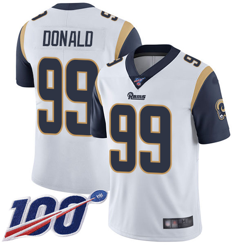 Rams #99 Aaron Donald White Youth Stitched 100th Season Vapor Limited Jersey cheap jerseys for sale - CheapJerseys.Shop