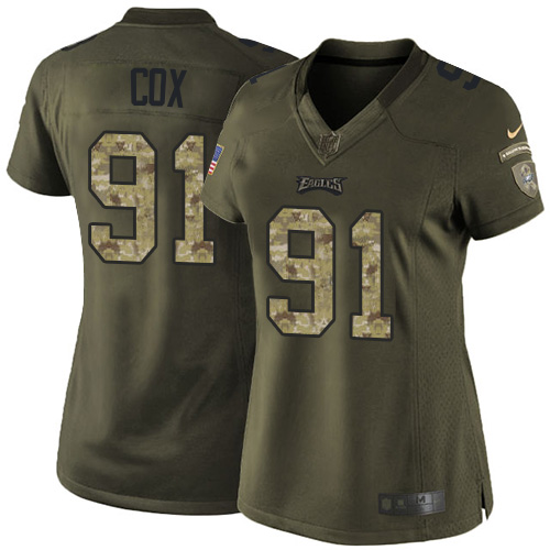 Philadelphia Eagles #91 Fletcher Cox Green Women's Stitched Limited 2015 Salute to Service Jersey Womens cheap jerseys for sale - CheapJerseys.Shop