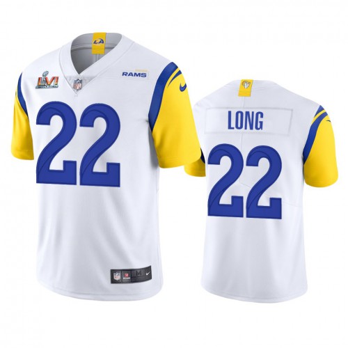 Los Angeles Los Angeles Rams #22 David Long Men's Super Bowl LVI Patch Alternate Vapor Limited Jersey - White Men's cheap jerseys for sale - CheapJerseys.Shop