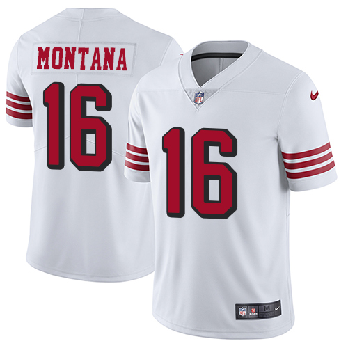 49ers #16 Joe Montana White Rush Men's Stitched Vapor Untouchable Limited Jersey cheap jerseys for sale - CheapJerseys.Shop