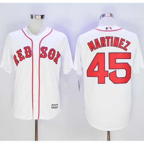 Boston Red Sox #45 Pedro Martinez White Alternate Home New Cool Base Stitched Jersey Men's cheap jerseys for sale - CheapJerseys.Shop
