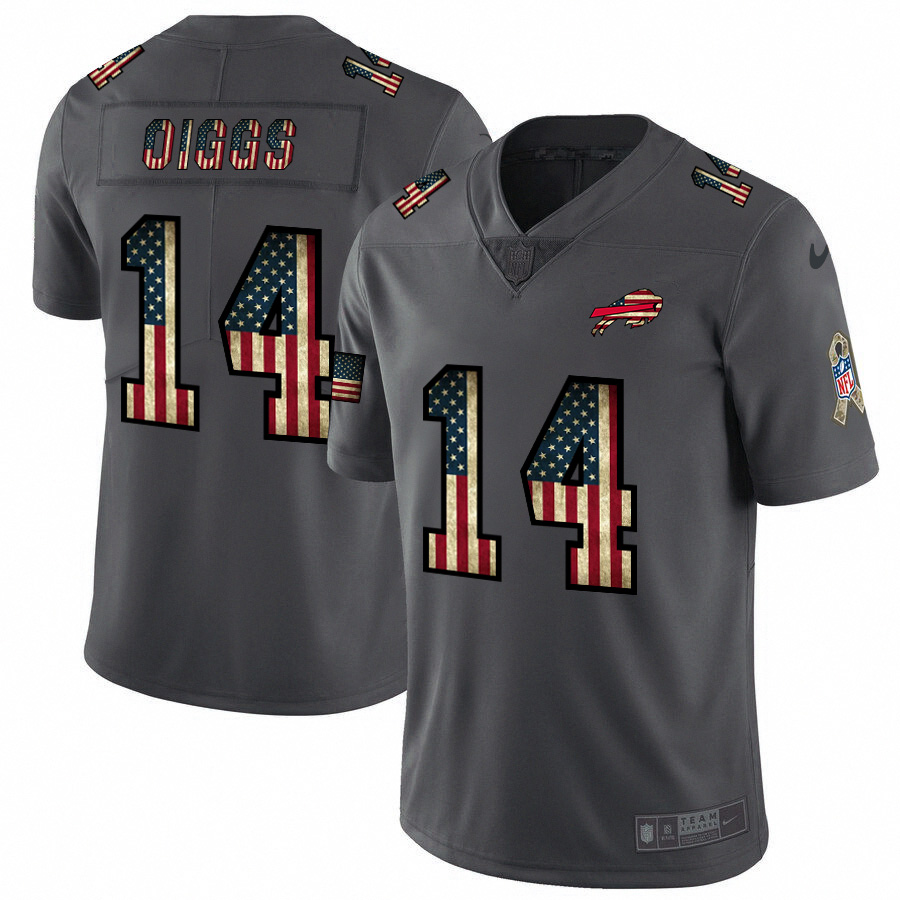 Buffalo Bills #14 Stefon Diggs 2018 Salute To Service Retro USA Flag Limited Jersey cheap jerseys for sale - CheapJerseys.Shop