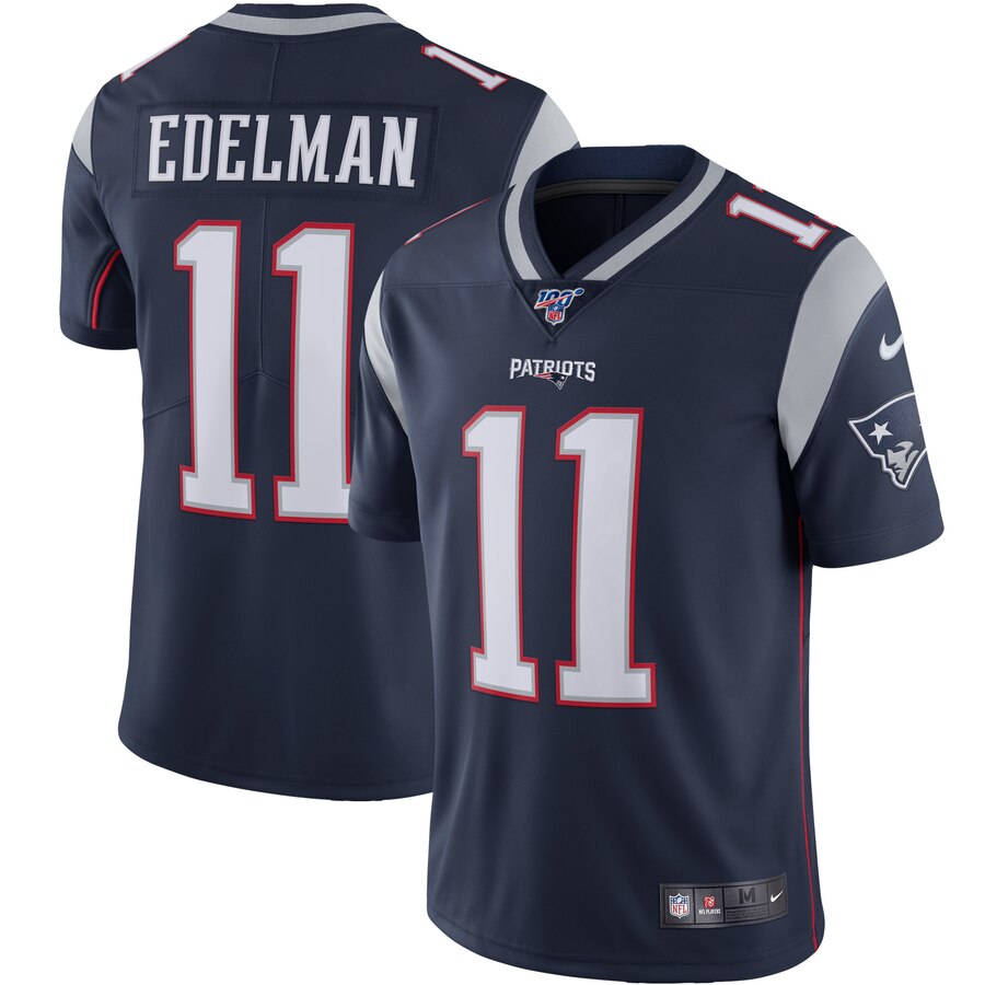 New England Patriots #11 Julian Edelman 100th Season Vapor Limited Jersey Navy cheap jerseys for sale - CheapJerseys.Shop