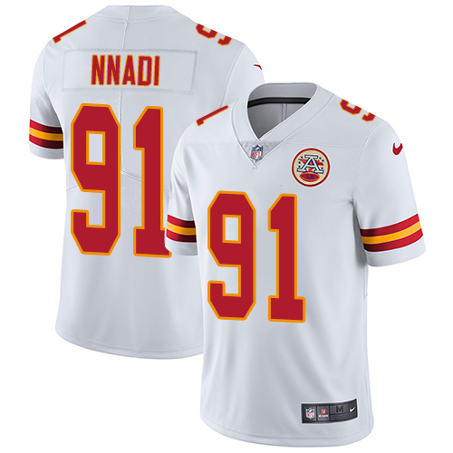 Kansas City Chiefs #91 Derrick Nnadi White Men's Stitched Vapor Untouchable Limited Jersey Men's cheap jerseys for sale - CheapJerseys.Shop
