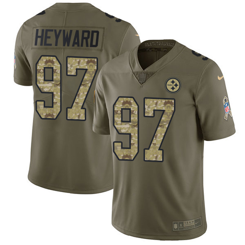 Pittsburgh Steelers #97 Cameron Heyward Olive/Camo Men's Stitched Limited 2017 Salute To Service Jersey Men's cheap jerseys for sale - CheapJerseys.Shop