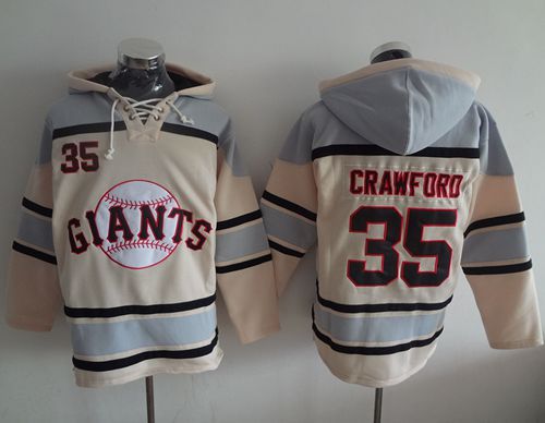 Giants #35 Brandon Crawford Cream Sawyer Hooded Sweatshirt Hoodie cheap jerseys for sale - CheapJerseys.Shop