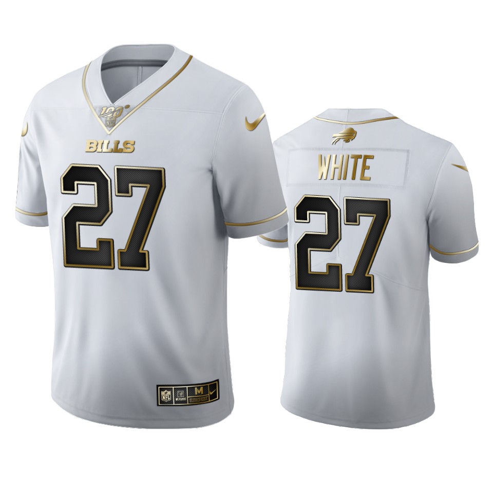 Buffalo Bills #27 Tre'Davious White Men's White Golden Edition Vapor Limited 100 Jersey cheap jerseys for sale - CheapJerseys.Shop