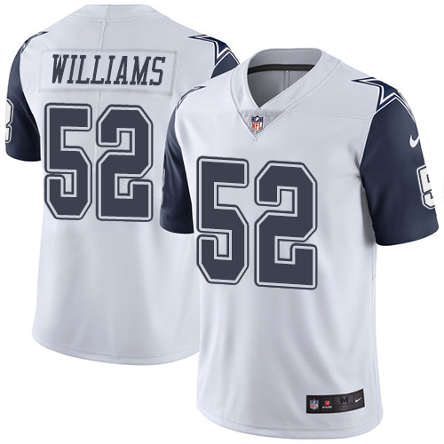 Dallas Cowboys #52 Connor Williams White Men's Stitched Limited Rush Jersey Men's cheap jerseys for sale - CheapJerseys.Shop