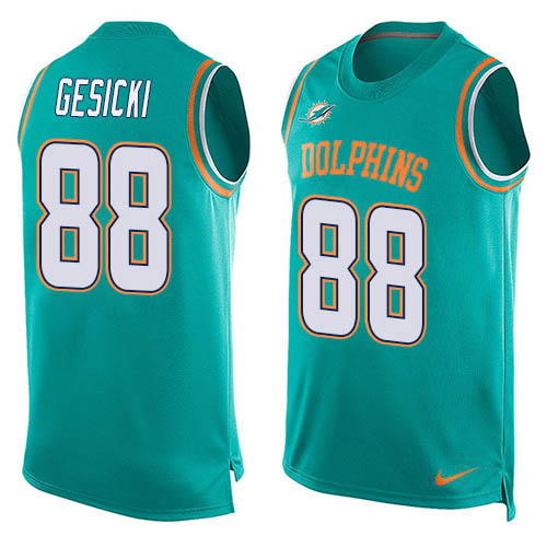 Dolphins #88 Mike Gesicki Aqua Green Team Color Men's Stitched Limited Tank Top Jersey cheap jerseys for sale - CheapJerseys.Shop