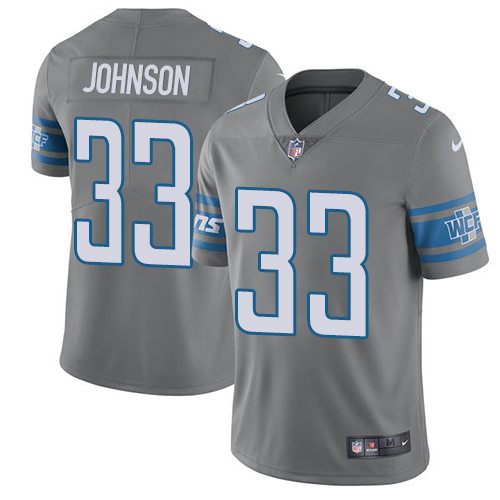 Detroit Lions #33 Kerryon Johnson Gray Youth Stitched Limited Rush Jersey Youth cheap jerseys for sale - CheapJerseys.Shop