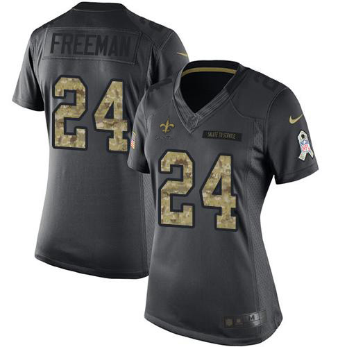 New Orleans Saints #24 Devonta Freeman Black Women's Stitched Limited 2016 Salute to Service Jersey Womens cheap jerseys for sale - CheapJerseys.Shop