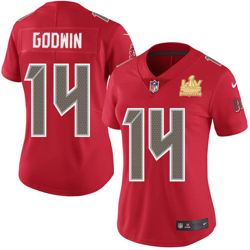 Buccaneers #14 Chris Godwin Red Women's Super Bowl LV Champions Patch Stitched Limited Rush Jersey cheap jerseys for sale - CheapJerseys.Shop