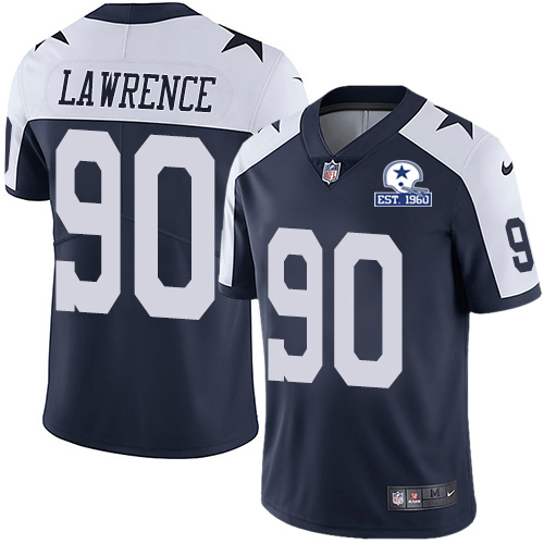 Cowboys #90 DeMarcus Lawrence Navy Blue Thanksgiving Men's Stitched With Established In 1960 Patch Vapor Untouchable Limited Throwback Jersey cheap jerseys for sale - CheapJerseys.Shop