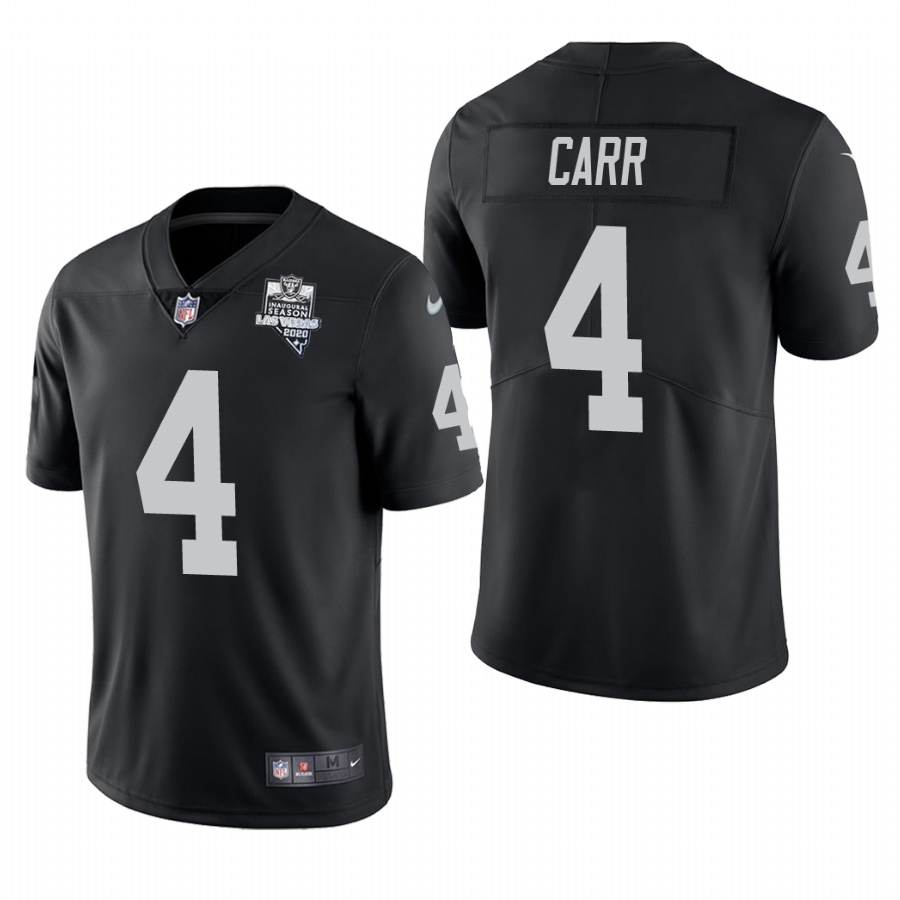 Las Vegas Raiders #4 Derek Carr Men's 2020 Inaugural Season Vapor Limited Jersey Black cheap jerseys for sale - CheapJerseys.Shop