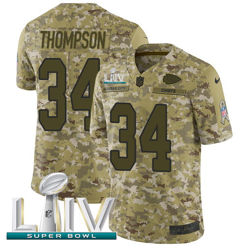 Kansas City Chiefs #34 Darwin Thompson Camo Super Bowl LIV 2020 Youth Stitched Limited 2018 Salute To Service Jersey Youth cheap jerseys for sale - CheapJerseys.Shop