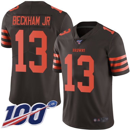 Cleveland Browns #13 Odell Beckham Jr Brown Men's Stitched Limited Rush 100th Season Jersey Men's cheap jerseys for sale - CheapJerseys.Shop