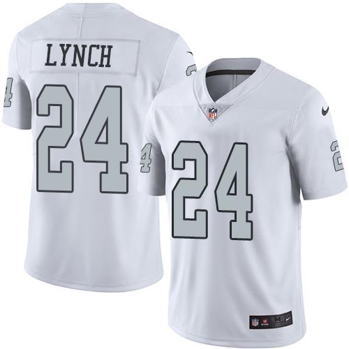 Las Vegas Raiders #24 Marshawn Lynch White Men's Stitched Limited Rush Jersey Men's cheap jerseys for sale - CheapJerseys.Shop
