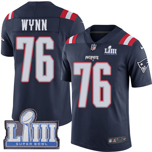 New England Patriots #76 Isaiah Wynn Navy Blue Super Bowl LIII Bound Men's Stitched Limited Rush Jersey Men's cheap jerseys for sale - CheapJerseys.Shop