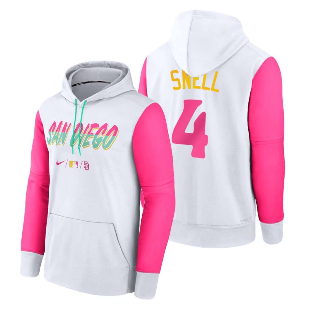 San Diego Padres #4 Blake Snell Men's 2022 City Connect Hoodie - White cheap jerseys for sale - CheapJerseys.Shop